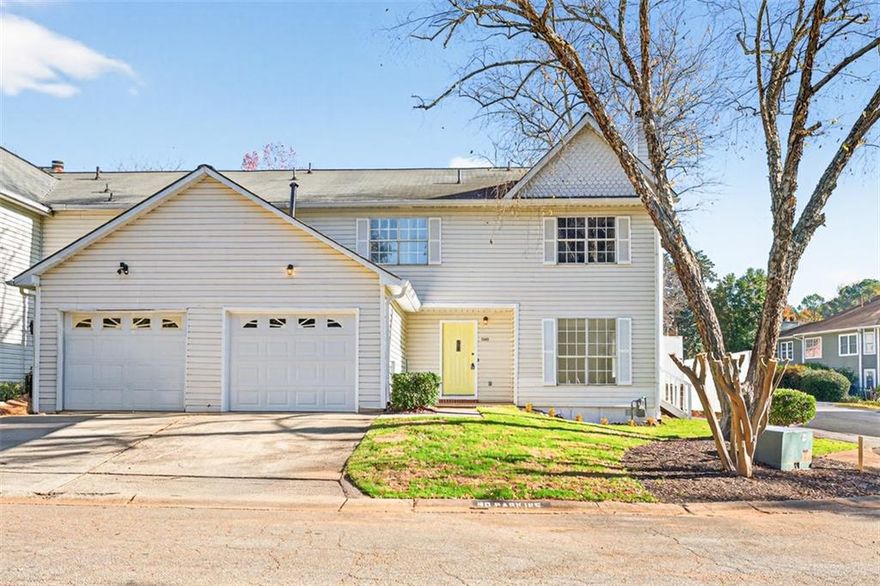 Discover this fully updated and beautifully remodeled end-unit townhome, perfectly positioned on a desirable corner lot in a prime location. Offering an attached garage and driveway, this home welcomes you with a covered entry that leads into a modern, move-in-ready interior. Enjoy new flooring throughout, an all-new kitchen featuring upgraded cabinetry, granite countertops, stainless steel appliances, and updated plumbing and fixtures. Every bathroom has been refreshed with new vanities and desirable finishes. The thoughtful layout includes two en-suite bedrooms for added privacy, ideal for roommates or a guest room. Yard maintenance is included making low-maintenance living effortless! The community also features a relaxing pool area. Situated near I-85, this townhome provides unmatched convenience with quick access to major commuter routes and a variety of shopping and dining options, including Costco, Mega Mart, parks, schools, golf courses, and year-round entertainment. A rare combination of comfort, style, and location that truly provides a standout opportunity and investment.