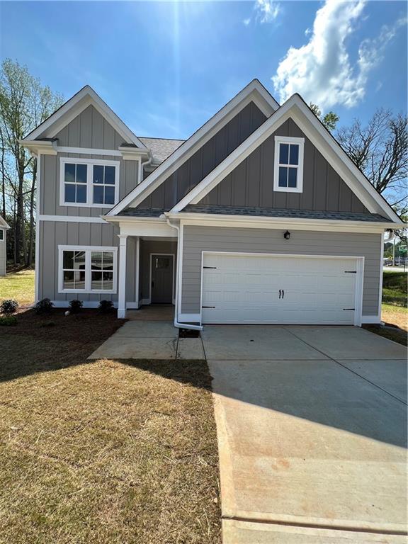 BACK ON THE MARKET, BUYER BACKED OUT NO FAULT OF SELLER. LARGE LOT, NEW CONSTRUCTION, 1 YEAR STRUCTURAL AND MECHANICAL WARRANTY, FOLLOWED BY A 2-10 WARRANTY. HARDIBOARD SIDING, WALK INTO A FOYER, DINING ROOM WITH BUTLER'S PANTRY, PANTRY, COAT CLOSET, CLOSET UNDER STAIRWELL, HALF BATH ON MAIN, WHITE KITCHEN WITH SLOW CLOSE CABINETS, UNDER CABINET LIGHTING, TILE BACKSPLASH, PENDANT LIGHTING, UPGRADED TO QUARTZ COUNTER TOPS, STOVE, MICROWAVE, LUXURY VINYL FLOORING, REAR PATIO, UPGRADED WOOD TREADS ON STAIRWELL LEADS TO CARPET ON THE UPPER LEVEL. MASTER WITH SEP TUB/SHOWER, COMMODE CLOSET, LINEN CLOSET, DOUBLE CLOSETS. WE UPGRADED THE 2ND BEDROOM WITH FULL BATHROOM BY REMOVING THE ORIGINAL 2 STORY FOYER. HALL BATHROOM, GOOD STORAGE, PULL DOWN STAIRS, QUARTZ IN BATHROOMS. A LOT OF FINISH DETAIL FOR THE PRICE. LOW PRICE FOR SO MUCH HOME! NEW CONSTRUCTION, READY TO CLOSE!