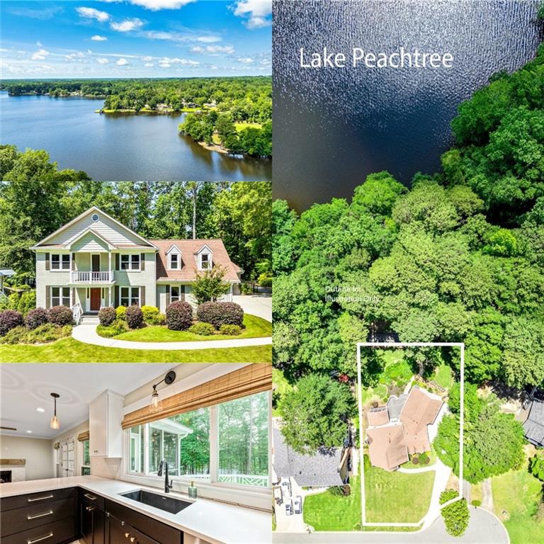 || Lake View || Golf Cart Access || In-Law Suite || Peachtree City ||McIntosh High School ||Screened Porch ||Master On Main ||No HOA ||Custom Closets || Direct Lake Access || Culdesac || Two Master Suites ||
**What You'll See:**
Step outside to panoramic views of Peachtree Lake, where your backyard transforms into a serene water escape. Inside, experience beautifully updated spaces, including the open-concept living area with a gas fireplace, the spacious in-law suite complete with lake views, and the luxurious master suite with its own private porch. The newly remodeled kitchen is a chef's dream with a sleek wine fridge, statement refrigerator, and a walk-in pantry. Relax on the screened-in porch or in the fenced backyard, where sunsets over the lake provide a breathtaking backdrop.
**What You'll Hear:**
Enjoy the gentle lapping of water against the shore from your backyard, the soft rustling of leaves from the surrounding trees, and the occasional call of local birds. The gas fireplace crackling in the living room provides a cozy, calming ambiance during cooler evenings, and the peaceful neighborhood hums quietly with community events and outdoor activities.
**What You'll Feel:**
Feel the cool breeze off the lake as you sip your morning coffee on the screened-in porch, or experience the warmth and comfort of the spacious, thoughtfully designed home. The in-law suite offers a quiet, private retreat with its own sitting porch, while the master suite invites relaxation with its soaking tub and peaceful ambiance. The comfort of modern features like new zoned HVAC and custom closets makes everyday living easy.
**What You'll Experience:**
Living here means a perfect balance of peace and convenience. Walk to parks, libraries, and local events all within minutes, and enjoy the luxury of lakeside living with the freedom of no HOA. Whether launching a kayak from your backyard or relaxing with loved ones on the porch, you'll experience a lifestyle defined by beauty, comfort, and connection to nature.