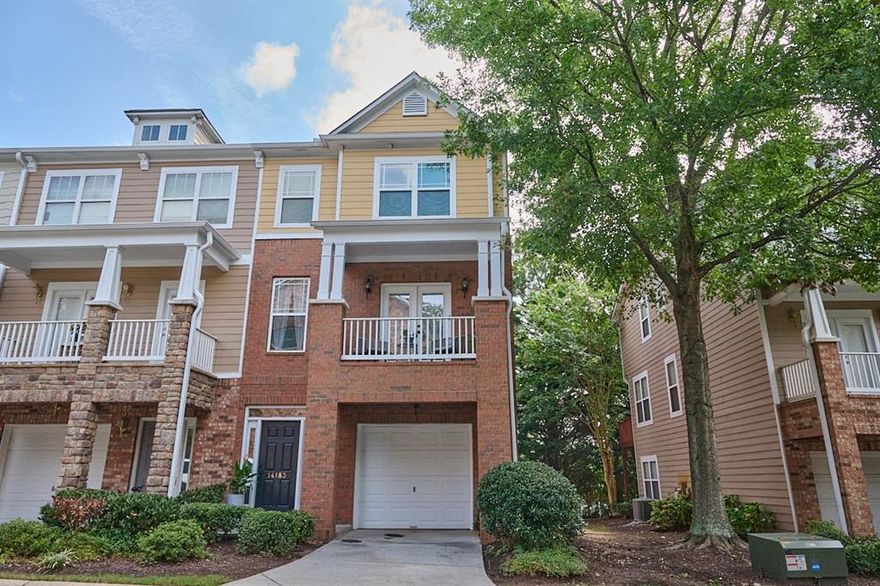 Sought After End-Unit Townhome in the highly desirable Wyndham Swim Community. Located in the Coveted City of Milton—zoned for Cambridge High School! Perfectly situated across from Crooked Creek and The Iron Horse Golf Club, this prime location places you just minutes from Downtown Alpharetta, Avalon, Halcyon, and the highly anticipated "The Gathering at South Forsyth," all offering premier options for shopping, dining, and entertainment. Convenient access to GA 400, Highway 9, and Windward Parkway makes commuting a breeze. Community Highlights: Wyndham is known for its welcoming atmosphere and amenities, including a swimming pool, playground, fire pit, and community social events—a true neighborhood feel in one of North Fulton’s most sought-after areas. Home Features: This beautifully maintained home features a spacious, open-concept floor plan filled with natural light. Main Level: Enjoy a large great room with a cozy fireplace, a half bath, and a kitchen that opens to the dining area—ideal for entertaining. The home offers two outdoor living spaces: a balcony off the family room and a deck off the kitchen/dining area for grilling or relaxing. Upper Level: The owner’s suite features a spa-inspired bathroom with a separate shower and soaking tub, plus a generous walk-in closet. A second bedroom with a private bath and an upper-level laundry room complete this level. Terrace Level: A third bedroom with a full bath provides flexible space perfect for a guest suite, home office, or media room. The bedroom opens to a private patio that leads to a green space below the deck—one of the most versatile designs in the community. With an excellent layout, updated finishes, and unbeatable location, this is one you don’t want to miss!