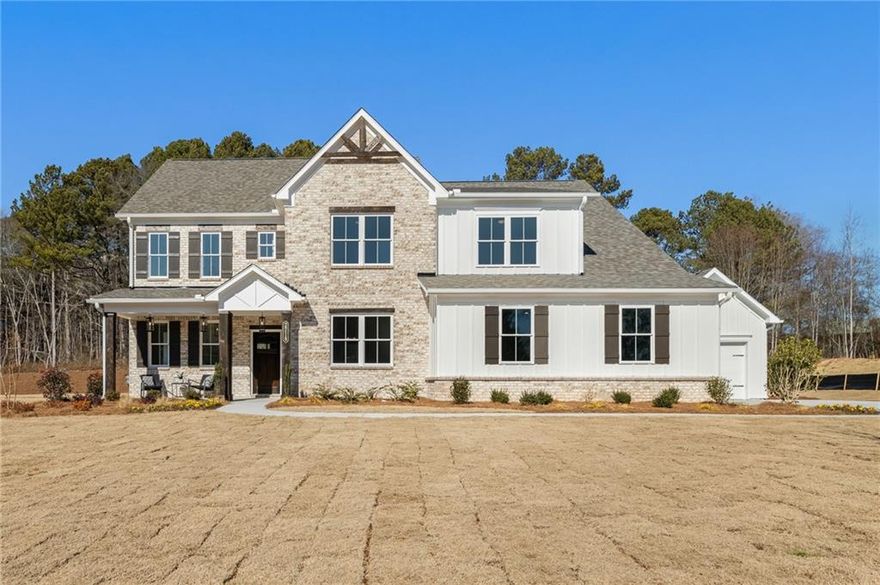 Welcome to Traton Homes and our beautiful Sherwood C floor plan READY Feb/Mar 2026. Welcome to Autumn Brook that is a community with homes established in beautiful settings. This home does NOT have all design upgrades included and the homeowner can make some interior and exterior decor selections at our Design Studio at this time which will change the PRICE of this home. This homesite is nestled in our Autumn Brook community in Canton, GA. and features 4 bedrooms, 3.5 baths with a 2-car side entry and 3rd car detached garage which is perfect for both convenience and style. Entertain effortlessly in the expansive, open kitchen with cozy fireplace and luxurious butler's pantry. Step outside and enjoy a beautiful evening on your covered patio and take in the fresh air and beautiful big trees that you often don't see in new home construction. To complete the main level there is a Bedroom with a full bath as well as an office. Hardwood stairs lead you upstairs to the owner’s suite with a spa like owners' bath which offers a tranquil retreat with a shower and separate soaker tub. There are also 3 additional bedrooms 2 full baths and a large loft to complete the upstairs. The Sherwood embodies the perfect blend of functionality and elegance for modern living all on a beautifully wooded (3/4 acre) lot. We are offering 50% OFF options not selected yet up to $50K and up to $10K in Closing Costs from our preferred lender. ALL incentives are tied to using our preferred lender or paying CASH. All applicants must prequalify with our lender regardless of who they chose for their loan.