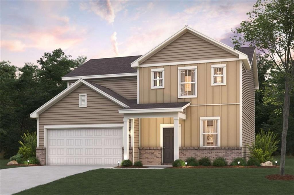 The Fontana offers two stories of inviting living space and stylish features. On the main floor, the two-story foyer leads to an expansive great room, a charming dining area, and a well-appointed kitchen with a spacious center island and walk-in pantry. As you head upstairs, you'll find a wide-open loft, two secondary bedrooms, a full-hall bathroom, and a convenient laundry room. The lavish owner's suite showcases a walk-in closet, dual vanities, and a walk-in shower.