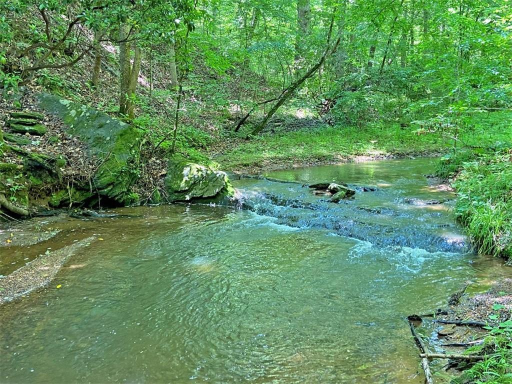 PRETTY WOODED ACREAGE WITH CREEK AND LAKE - in mid Dawson County, secluded yet convenient to Hwy. 400 and all the urban amenities thereof. Twin ridgelines offer plenty of homespace and dual access roads - one of them paved up to the property - provide convenient entry. Plenty of creek frontage comes with the property and the creek is broad enough to splash and play. Trails wind across the property and there's lots of elbow room to hike and ride. Plus there's a generous amount of shoreline included along Vandiviere Lake - anyone for swimming, floating, or canoeing? Up on the ridgeline the elevation is high enough to gain a distant view, or maybe you prefer to situate a cabin to overlook the Lake or take in the sounds of the creek. Choices here you have, in a choice property.