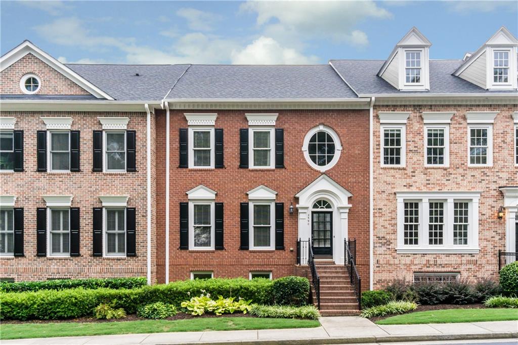 Move-In Ready Townhome in the Heart of Downtown Alpharetta! Welcome to this stunning 4-bedroom, 3.5-bath townhome located in the highly sought-after gated community of Academy Park, offering direct private access to both Avalon and Downtown Alpharetta via exclusive resident gates. This exceptional home is perfectly positioned for enjoying all the shopping, dining, festivals, and entertainment the area has to offer. Step inside to a bright two-story foyer and be greeted by beautiful hardwood floors throughout the main level and upstairs hallway. The main floor features a spacious formal dining room, a gourmet kitchen with granite countertops and high-end stainless steel appliances, and a massive living room with a sun-drenched breakfast/sunroom that opens to the private back deck—perfect for entertaining. Upstairs, the oversized primary suite offers dual walk-in closets with custom built-in shelving and a spa-inspired bath with double vanities, soaking tub, and separate shower. Two generously sized secondary bedrooms share a full bath, and the convenient upstairs laundry room completes this level. The finished terrace level includes a fourth bedroom, full bath, and multiple storage closets—all with custom shelving—ideal for guests, a home office, or gym. Additional highlights include: Freshly painted interior! Oversized 2-car garage with high ceilings and extra storage! Prime location near community amenities and guest parking! Academy Park offers a resort-style amenity package, including a Jr. Olympic-sized pool, clubhouse, fitness center, lighted tennis and pickleball courts, and an onsite property manager. Best of all, enjoy direct access to the Alpha Loop and nearby nature trail, making it easy to enjoy outdoor activities just steps from your front door. Don't miss this rare opportunity to live in one of Alpharetta’s premier communities!