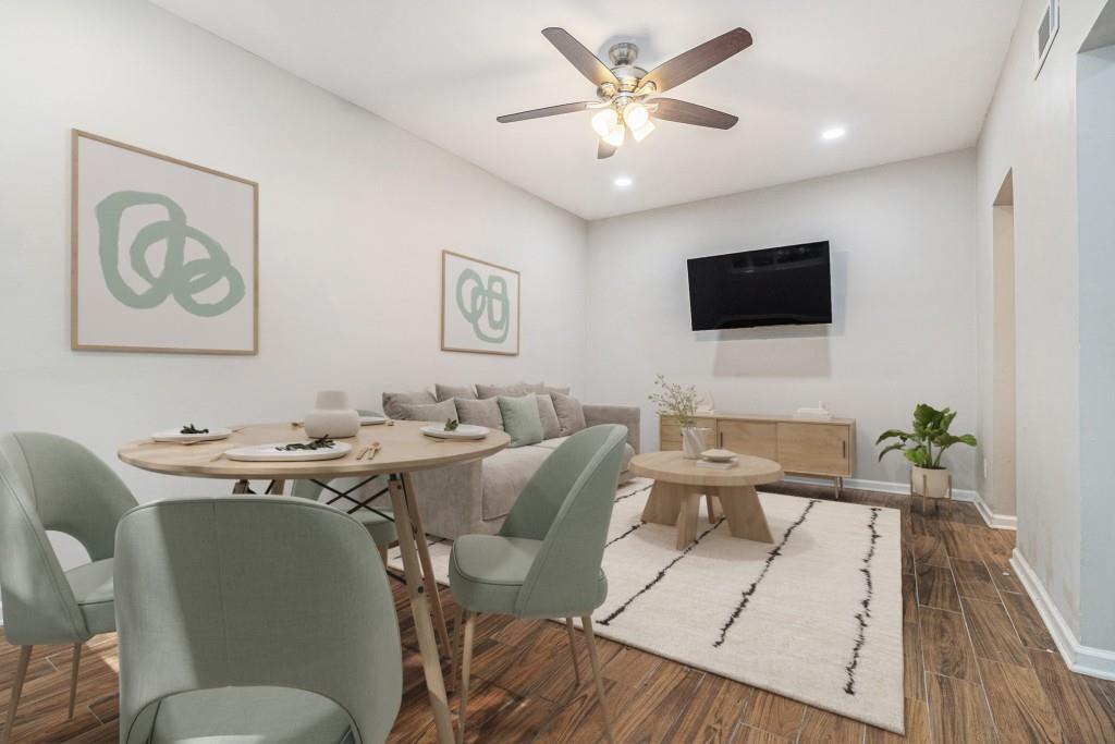 Move-In Ready Midtown Condo Just Steps from Piedmont Park & The BeltLine! Tucked in the heart of Midtown, this Fully Renovated Ground-Level Unit offers unmatched Walkability and Easy Access to Piedmont Park, The BeltLine, top-rated dining, shopping, MARTA, and more. Renovated down to the studs in 2022, the home features Neutral Finishes and thoughtful updates throughout including high-end Ceramic Tile Flooring, Fresh Paint, New Fixtures, and Updated Cabinetry, Counters, and Backsplash in the Kitchen. The light-filled living and dining areas enjoy abundant southern exposure, filling the space with warm morning sunlight, especially welcome in the cooler months. The Bedroom offers a peaceful retreat with direct access to a beautifully Renovated Bathroom, complete with a Modern Vanity and Custom Tilework. Utility costs stay low, making day-to-day living even more convenient. Best of all, Assigned Parking Space #11 is just steps from the front door no parking decks, long hallways, or elevators to deal with. With no stairs to navigate and turn-key condition throughout, this unit is ideal for first-time buyers, weekend city-dwellers, or investors seeking easy, low-maintenance living in one of Atlanta's most vibrant neighborhoods.