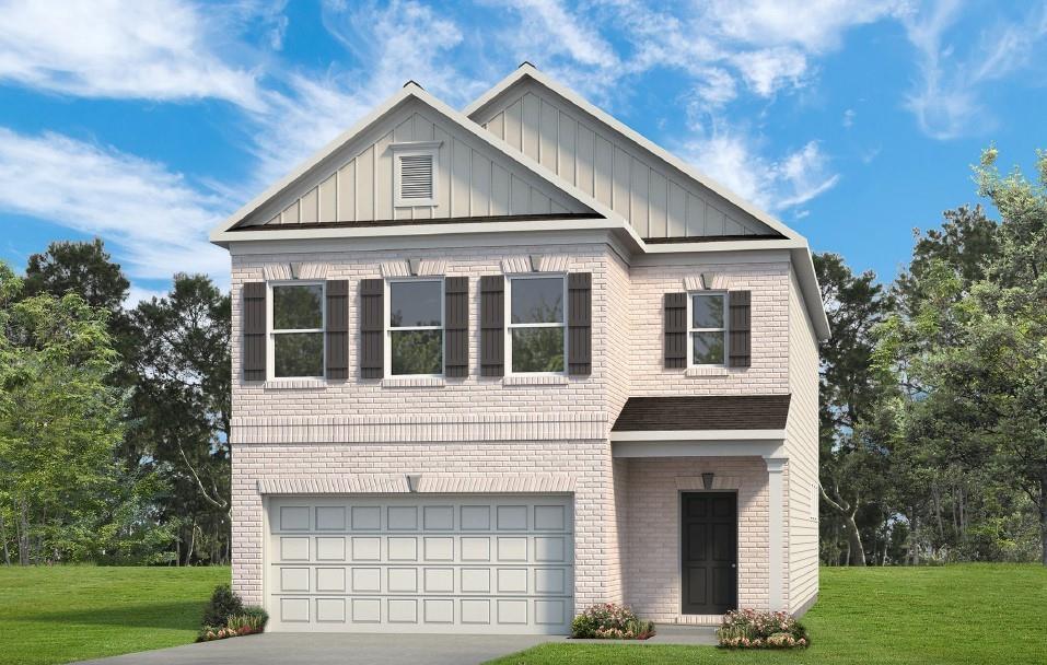 Move in Ready November! The Greenbrier II,located in Sanders Park by Smith Douglas Homes. This lovely two-story home offers great curb appeal and is sited on a level homesite! The open and light-filled family room with a linear fireplace and open dining area has direct access to the large patio and backyard for seamless indoor-outdoor entertaining. Just off the owner's entrance is a spacious island kitchen with Quartz countertops, upgraded appliances, tile backsplash, large pantry and 42" upper cabinets for additional storage. Vinyl Plank floors on the main level. The second story features a spacious Owner's suite that offers privacy for rest and relaxation from two secondary bedrooms. The Owner's suite includes a tray ceiling enhancing the height of the room and a HUGE walk-in closet with a private bath with a Garden tub and separate shower. The laundry room is conveniently located on the second floor with all the bedrooms. Both floors have 9ft ceiling heights. Photos are representative of plan not of actual home being built. Seller incentives with the use of our preferred lenders.