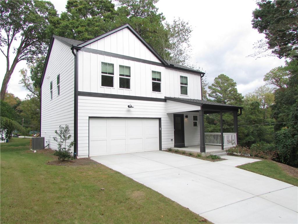 Modern newly built home on a corner lot. Inviting front porch leads to a light-filled open concept floor plan. Neutral color palette. All luxury vinyl planks, hardwood stairs, and tile flooring throughout. No carpet in the entire home. Gourmet kitchen overlooking the dinning area and great room, features white cabinets, island in accent color, modern pendant lights, quartz countertops, designer tile backsplash, sleek black plumbing fixtures, new appliances, walk-in pantry. Elegant guest half bath on main. On the upper level you will find a spacious owner's suite and spa bath, 3 secondary bedrooms and secondary bath, laundry. 2-car garage. Large deck leads to spacious backyard. Conveniently located.