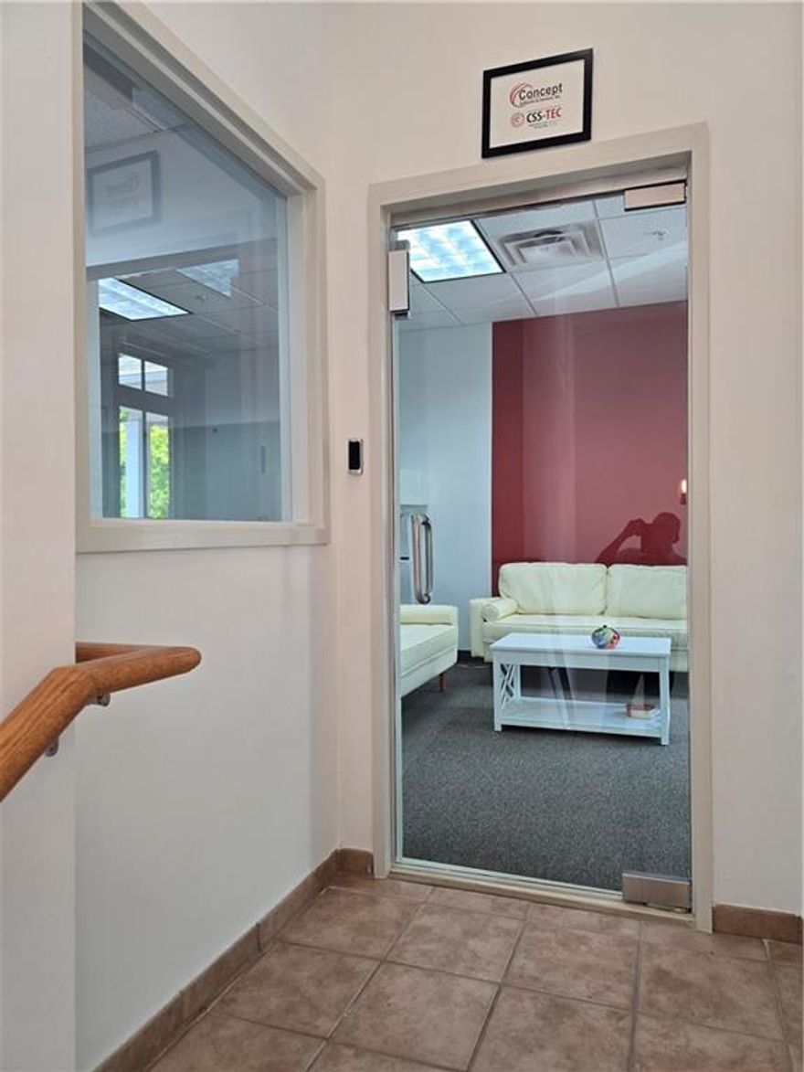 Lease Purchase Option Possible for Fully Furnished Professional Office Space about 2361 Sf. Near North Point Mall area with enough parking space for your Business Conveniently located near Exit 9 off GA 400, Walking distance from Shopping, Restaurants, Bus Lines, and Convenience stores. 
Suite D located on second floor of the two story well maintained executive office building  This cozy office space includes reception area, Two Large private glass offices, Large Conference Room,  Four individual cubical spaces, large open flex workspace, Four additional private offices, Large Meeting area, break area and His & Her restrooms and a separate utility room.