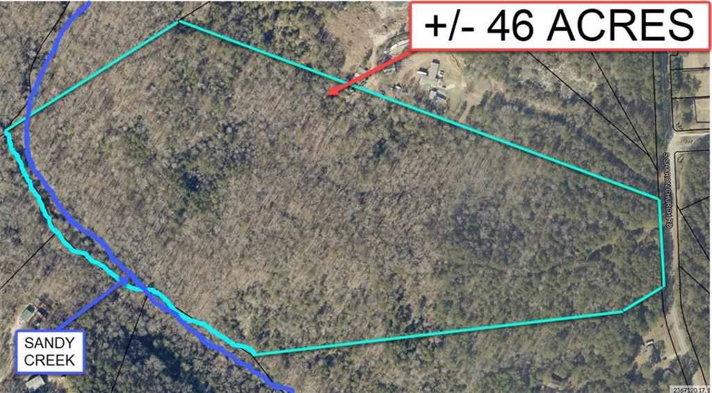 +/- 46.23 ACRES, South Sharon Church Rd, Loganville, Ga (Parcel Number C0120040). Wooded private tract bordered on its west boundary by Sandy Creek.
This listing consists of a (+/-) 46.23-acre tract of land, zoned A-1, rural estate, located along the west side of South Sharon Church Road approximately 1-mile south of its intersection with Center Hill Church Road in the extreme central-west section of Walton County, Georgia, approximately 5 miles south of the city of Loganville, 8 miles southeast of the city of Snellville, 13 miles southwest of the city of Monroe, and 27 miles northeast of downtown Atlanta, Georgia. The property is also located approximately 3 miles east of the boundary with Gwinnett County and 2 miles north of the boundary with Rockdale County. The tract contains (+/-) 420 linear feet of road frontage along South Sharon Church Road which is a 2-lane, asphalt paved, public right-of-way and provides access to the city of Loganville to the north. The tract is heavily wooded with a mixture of mature hardwood and pine trees and has a moderately rolling topography with a rolling topography in sections. The rear of the site, or the west boundary of the property, borders and is formed by Sandy Creek, which is a perennial creek that is (+/-) 10-15 feet wide (with normal rainfall). The surrounding 2-mile area is primarily a single-family residential district that contains a mixture of custom-built homes on acreage tracts and single-family residential tract developments. Major traffic arteries within the surrounding 5-mile area include GA Highway 20, US Highway 78, GA Highway 81, and GA Highway 138 which all provide access to shopping and employment districts. Major points of interest within the surrounding area include Sharon Elementary School and a privately operated golf course open to the public (with a usage fee) which are both located approximately 1/2-mile north of the property. The tract has great potential to support single-family residential development or use as an acreage residential estate tract (s). The property is shown by appointment only; please do not enter the site without permission.
