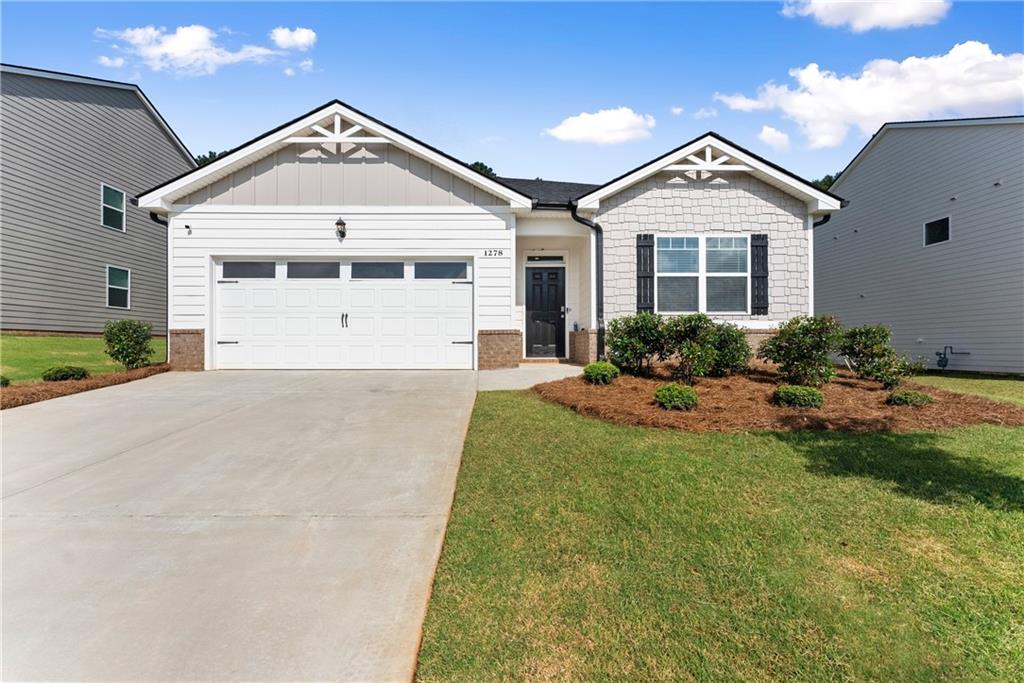 Welcome to this spacious 4-bedroom, 2-bath ranch home offering plenty of room, comfort, and flexibility. The open concept design provides an easy flow throughout the main living areas. The bright, white kitchen features stained cabinets, a large island, walk-in pantry, and granite counters, all overlooking the inviting family room with a cozy gas log fireplace—perfect for everyday living and casual gatherings.
The large master suite offers a peaceful retreat with a double vanity and separate tub and shower. The laundry room is conveniently located for added ease.
Enjoy the fully fenced backyard with a covered patio—ideal for relaxing, entertaining, or creating your own outdoor space.
Situated in a wonderful community with amenities including a clubhouse, pool, tennis courts, playground, sidewalks, and street lights, this charming ranch is ready for you to make it your own.
Don’t miss out on this great opportunity!