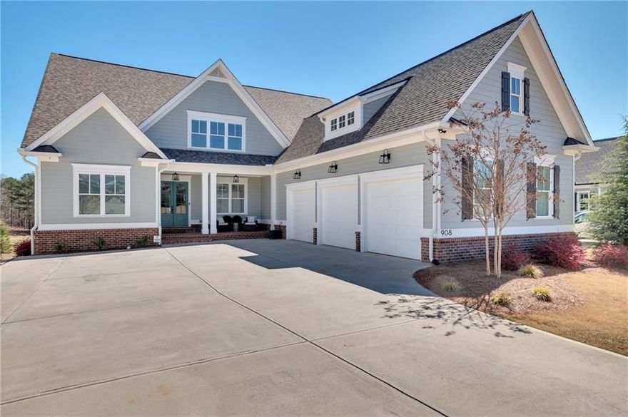 DFW Ventures has created the epitome of luxury living at 908 Indigo Bunting Road, a DFW Ventures home where comfort and grace intertwine seamlessly. From the moment you arrive, the generous driveway and welcoming front porch set the tone for the elegance within. Upon entering the home, you are immediately greeted by an abundance of natural daylight that floods through large windows in the formal Dining Room, creating a warm and inviting atmosphere. The sunlight dances playfully on the rustic wood floors and casts gentle shadows on the walls, enhancing the architectural features of the space. The heart of the home is its exquisite kitchen, a chef’s delight boasting double wall ovens, a charming farm sink, sophisticated pendant lighting, a spacious pantry with custom shelving, and under-cabinet lighting. The gourmet Kitchen stands as a centerpiece equipped with top-of-the-line Kitchen Aid appliances and sleek marble countertops, ideal for both intimate dinners and grand entertaining! This culinary haven seamlessly flows into the Family Room, offering a breathtaking vaulted ceiling adorned with white beams and a cozy stone fireplace framed by built-in cabinets and floating shelves. The main level hosts the owners’ suite, presenting breathtaking golf course view, a spa-like bath with a luxurious soaking tub, dual vanities, and an expansive shower, complemented by a perfectly organized closet with custom shelving. For guests, a privately situated bedroom on the main floor ensures comfort and privacy. Functionality abounds with an oversized mudroom including benches for seating, hooks for coats, and cubbies for personalized storage and a conveniently located laundry room with utility sink completes the main level. Venture upstairs to discover two additional private bedroom suites that epitomize both comfort and style! With spacious closets and classic white bathrooms, these rooms provide a serene oasis where you can unwind and recharge! Ample storage space is flawlessly integrated into the design of this meticulous home. The basement transforms into an ideal in-law or teen suite, complete with its own Living Room featuring a fireplace perfectly accentuated by a beautiful white slat wall and floating shelves, a full contemporary kitchen with pantry, a large bedroom, a bathroom with large glass tiled shower, and an office or hobby room that you can tailor to your varying needs, along with even more storage! Outdoors, enjoy the covered screened-in porch with a wood-burning fireplace, perfect for serene evenings. The fenced yard offers security and privacy, while the three-car garage provides ample parking and storage space. Every aspect of this exceptional home has been thoughtfully crafted to create a home that is both beautiful and functional, creating a harmonious blend of sophistication and tranquility. Additionally, the home includes four wall-mounted TVs located in the owner’s suite, screened porch, main living room, and basement living room as well as the Sonos sound bars currently installed and gas grill on the deck offering a ready-made setup for entertainment in multiple areas of this home! Exterior and Interior of home was recently painted.