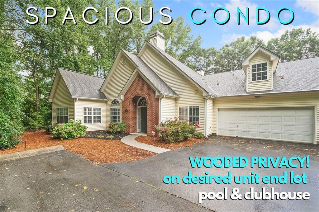 Exquisite end unit condo is tucked away at the end of a private wooded street, where home meets serenity!! As you enter, you're greeted by breathtaking soaring ceilings and a charming fireplace flanked by elegant bookcases, setting the stage for a warm and inviting ambiance.
The living space seamlessly transitions into a sunroom/flex room bathed in natural light, offering captivating views of your private oasis.
You'll love the spacious dining room, perfect for gatherings, and the modern breakfast bar kitchen that enhances everyday living.
With a thoughtful owners suite and split bedroom plan for added privacy, and a 2-car garage, this home is designed for spacious comfort and style.
Amenities include a pool and clubhouse, with the convenience of a nearby farmers market.
2nd Bathroom has been updated. Newer Roof and Water Heater replaced 2019, New HVAC installed 2023.
This is a rare find you won't want to miss - Act fast!