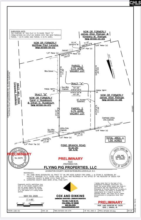 Tbd Pond Branch Road Leesville Sc 29070