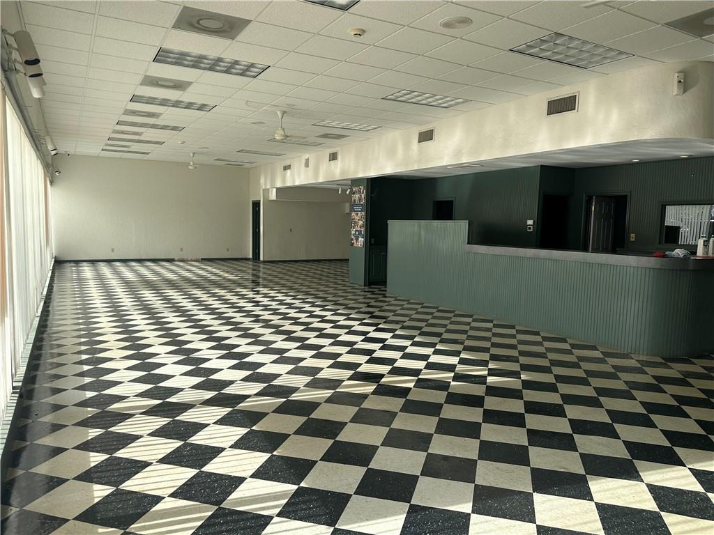 Show room with counter and office space
